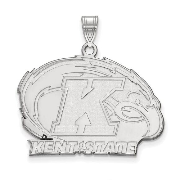 10k White Gold Kent State Large Logo Pendant